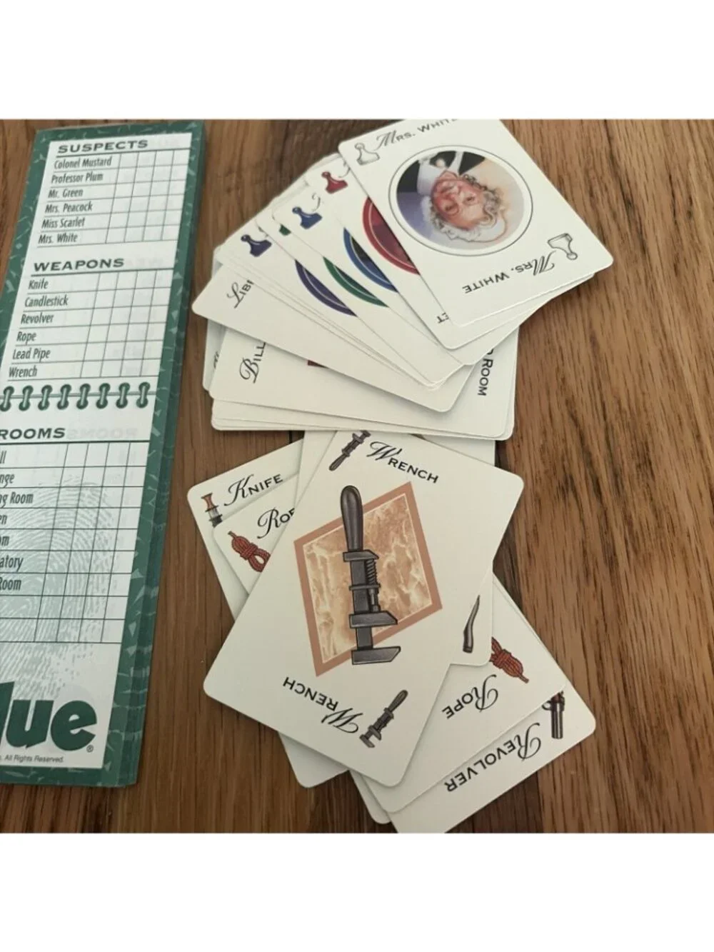 Vintage 1997 Clue Board Game Replacement Cards Folder Notepad